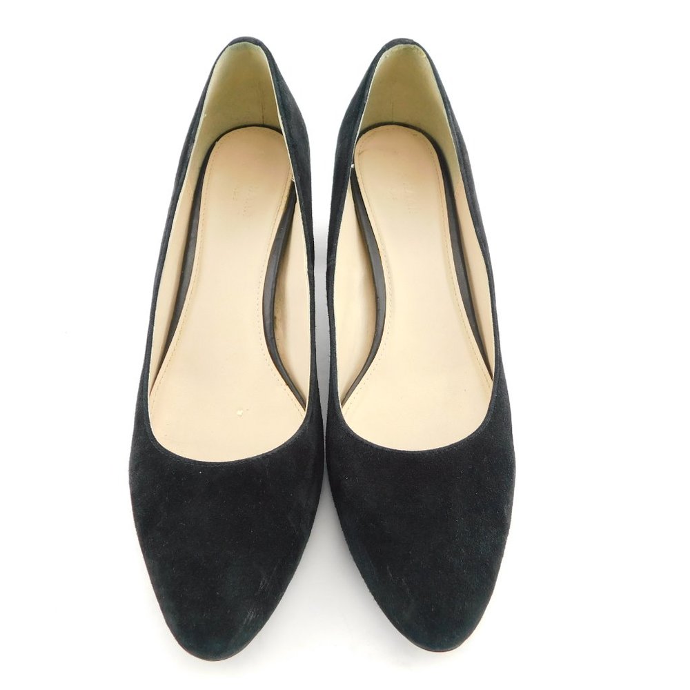 COLE HAAN Black Suede Leather Block Heel Pumps 9